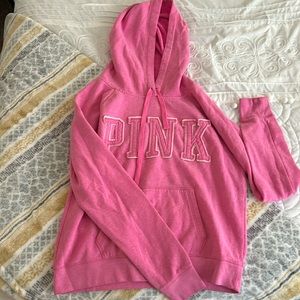 PINK Logo Hoodie in Hot Pink